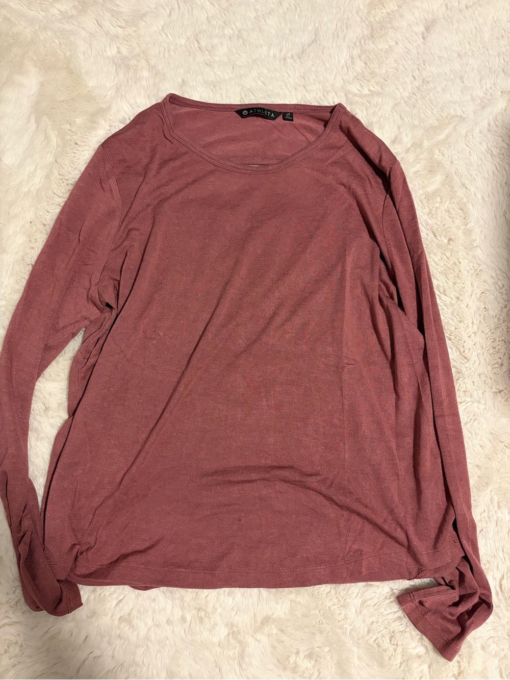 Athleta Long Sleeve Scoop Neck Crewneck - Dusty Rose Mauve